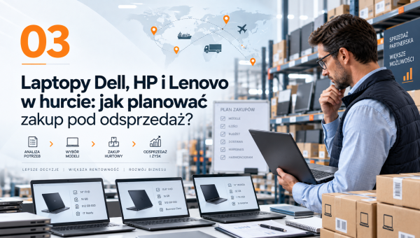 Laptopy Dell, HP i Lenovo w hurcie: jak planować zakup pod odsprzedaż?