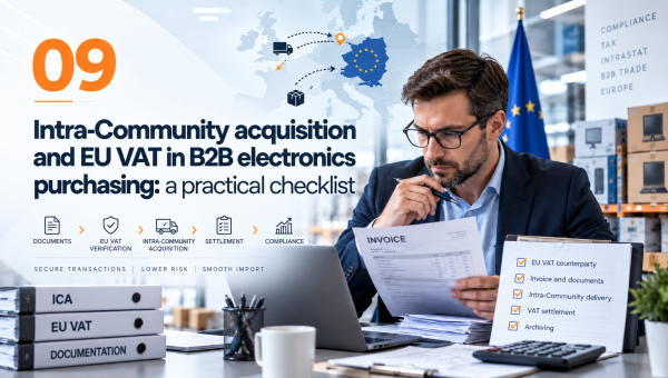 Intra-Community acquisition, EU VAT and B2B electronics purchasing documents