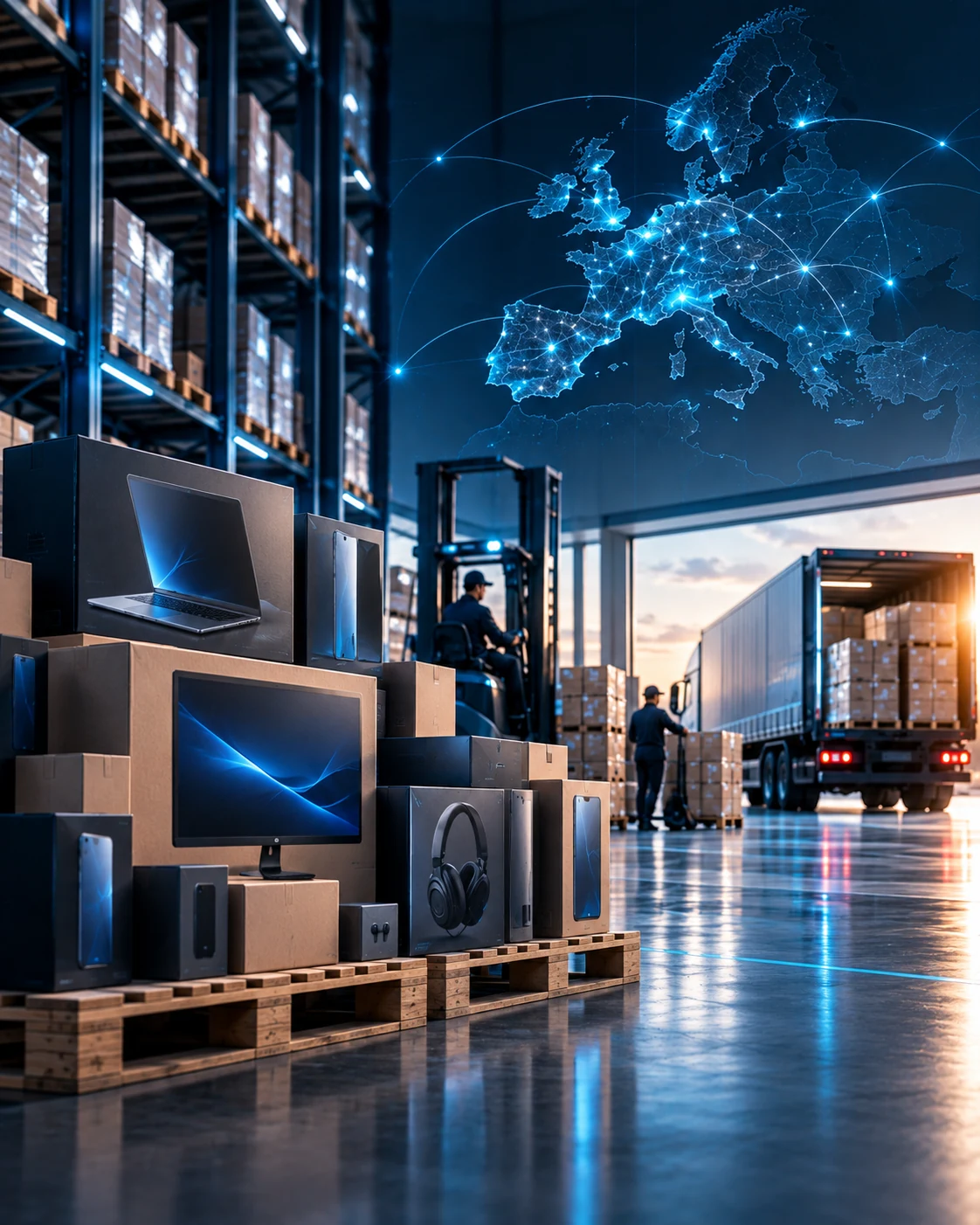 Hurtowa dystrybucja elektroniki i logistyka B2B w Europie